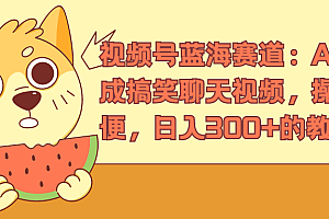 视频号蓝海赛道,AI 生成搞笑聊天视频,操作简便,日入300+的教程