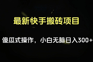 最新快手搬砖挂机项目,傻瓜式操作,小白无脑日入300-500+