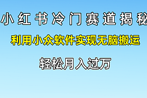 小红书冷门赛道揭秘,轻松月入过万,利用小众软件实现无脑搬运,