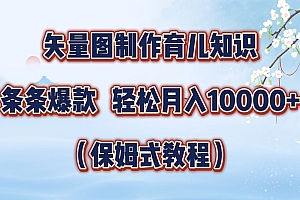 矢量图制作育儿知识,条条爆款,月入10000+(保姆式教程)