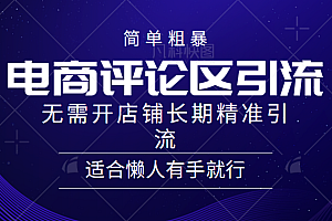 简单粗暴引流-电商平台评论引流大法,精准引流适合懒人有手就行,无需开店铺长期