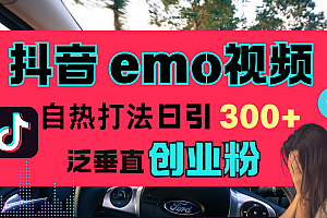 抖音“EMO视频”自热流打法,日引300+泛垂直创业粉