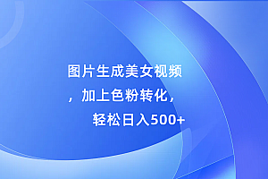 图片生成美女视频,加上s粉转化,轻松日入500+