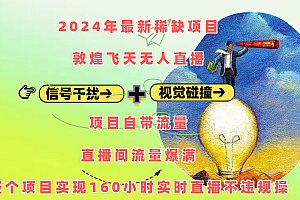 2024年最新稀缺项目敦煌飞天无人直播,内搭信号干扰+视觉碰撞防飞技术 ,项目自带流量,流量爆满,正个项目实现160小时实时直播不违规操