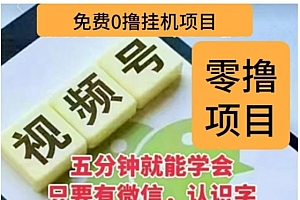 微信视频号挂机零成本撸米项目,单号一天收益多米,帐号越多收益就越高!