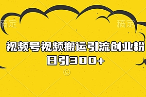 视频号视频搬运引流创业粉,日引300+