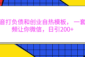 外面卖1980元的。抖音打负债和创业自热模板, 一套视频让你微信,日引200+