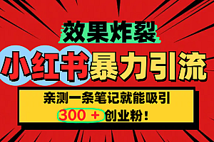小红书炸裂玩法,亲测一条笔记就能吸引300+精准创业粉!