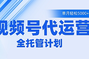 视频号代运营2.0,全程托管招募,单月轻松变现5000+