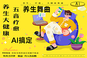 AI+养生+疗愈 五音疗愈另辟蹊径做养生 流量条条百万爆款 十条视频涨粉7万 小白三分钟学会 N种变现渠道 月入五位数  管道收益长尾收益都安排上