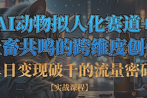 单日变现破千的流量密码,AI动物拟人化赛道+社畜共鸣的跨维度创作