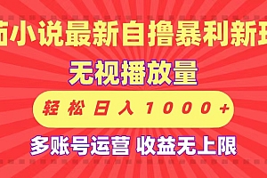 最新番茄小说自撸暴利新玩法!无视播放量,可放大,轻松日入1000+,收益无上限!