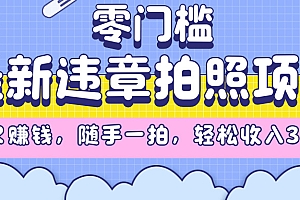 最新违章拍照项目,解气又赚钱,随手一拍,轻松收入3000+