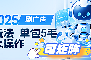 2025年零撸小项目,广告掘金,纯刷广告 每个广告5毛,可以放大矩阵操作