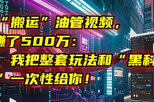 我靠“搬运”油管视频,2年赚了500万:今天,我把整套玩法和“黑科技工具箱”一次性给你!