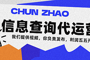信息查询代运营小众蓝海爆款项目,每天发发视频,单日稳定变现500+