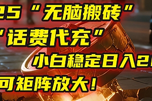 无脑搬砖项目:靠“话费代充”,小白稳定日入200+,可矩阵放大!