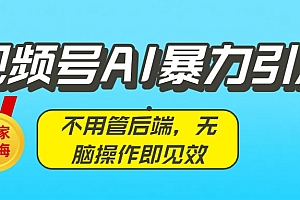 独家蓝海!视频号AI暴力引流:不用管后端,无脑操作即见效