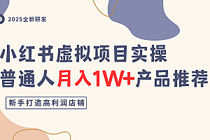 小红书虚拟项目实操指南,普通人月入1W+产品推荐,直接抄