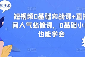 短视频0基础实战课+直播间人气必修课,0基础小白也能学会