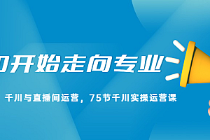 从0开始走向专业,千川与直播间运营,75节千川实操运营课