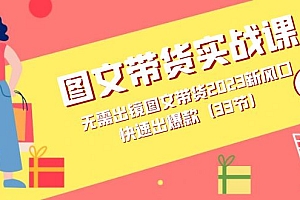 图文带货实战课:无需出镜图文带货2023新风口,快速出爆款(33节)