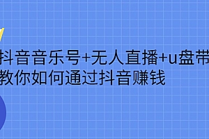 抖音音乐号+无人直播+u盘带货,教你如何通过抖音赚钱