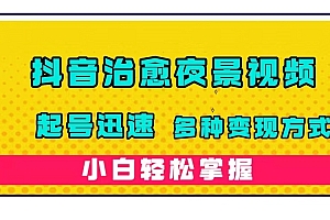 抖音治愈系夜景视频,起号迅速,多种变现方式,小白轻松掌握(附120G素材)