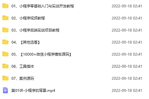 外面收费1688的微信小程序视频教程+源码+工具:0基础入门到实战精通!
