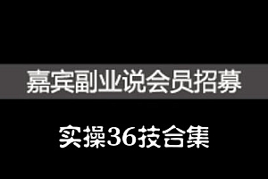 嘉宾副业说实操36技合集,价值1380元