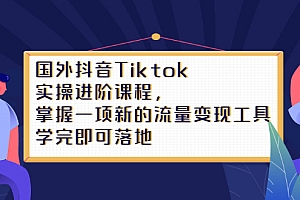 Tiktok实操进阶课程,掌握一项新的流量变现工具,学完即可落地