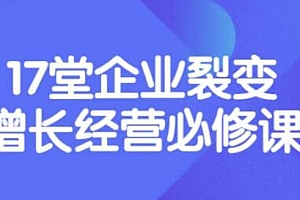 《盈利增长17堂必修课》企业裂变增长的经营智慧,带你了解增长的本质