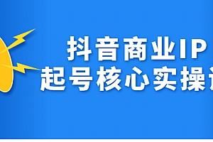 抖音商业IP起号核心实操课,带你玩转算法,流量,内容,架构,变现