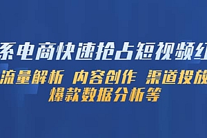 淘系电商快速抢占短视频红利:流量解析 内容创作 渠道投放 爆款数据分析等