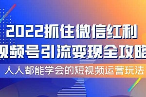 2022抓住微信红利,视频号引流变现全攻略,人人都能学会的短视频运营玩法