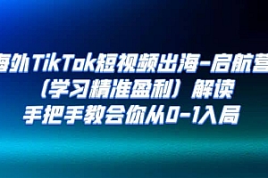 海外TikTok短视频出海-启航营(学习精准盈利)解读,手把手教会你从0-1入局