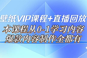 闪闪壁纸VIP课程+直播回放【新】本课程从0-1学习内容,爆款内容制作全都有