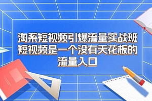 淘系短视频引爆流量实战班,短视频是一个没有天花板的流量入口