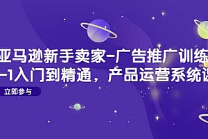 亚马逊新手卖家-广告推广训练营:0-1入门到精通,产品运营系统课