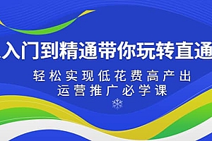 从入门到精通带你玩转直通车:轻松实现低花费高产出,35节运营推广必学课