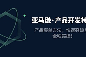 亚马逊·产品开发特训营:产品爆单方法,快速突破重围,全程实操