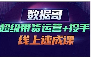 数据哥·超级带货运营+投手线上速成课,快速提升运营和熟悉学会投手技巧