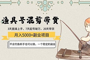 渔具号混剪带货项目:新手也可以做,一个稳定的副业