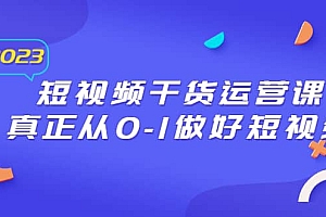 2023短视频干货·运营课,真正从0-1做好短视频(30节课)