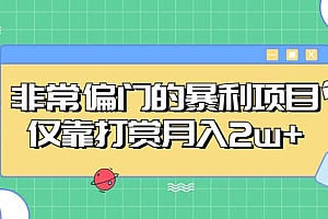 非常偏门的暴利项目