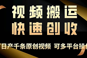 一步一步教你赚大钱!仅视频搬运,月入3万+,轻松上手,打通思维,处处…