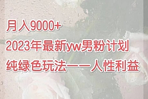 月入9000+2023年9月最新yw男粉计划绿色玩法——人性之利益
