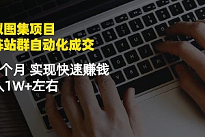虚拟图集项目:矩阵站群自动化成交,3-5个月实现快速赚钱月入1W+左右