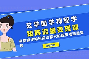 玄学国学神秘学矩阵·流量变现课,带你操作如何透过强大的矩阵号流量变现