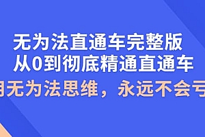 无为法直通车完整版:从0到彻底精通直通车,用无为法思维,永远不会亏损